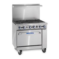 Imperial Commercial Gas Range With 6 Burner IR-6 - 227,000 BTU/Hr
