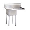 TSS-2424-R24 Thorinox One Compartment Sink - Right Drain Board TSS-2424-R24 - 24"x24"x14"