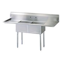 TDS-2424-RL24 Thorinox Two Compartment Sink - Two Drain Boards TDS-2424-RL24 - 24"x24"x14"