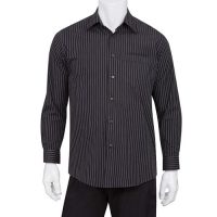Chefworks D300-CDA-M Mens Onyx Dress Shirt - Pinstripe