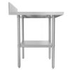 thorinox dsst-3024-bkss stainless steel work table with back splash side view