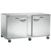 traulsen uht72lr compact undercounter refrigerator hinged doors stainless steel back left side view