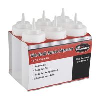 Winco PSW-24 Clear Squeeze Bottles With Wide Mouth - 24oz ,6pcs/pk